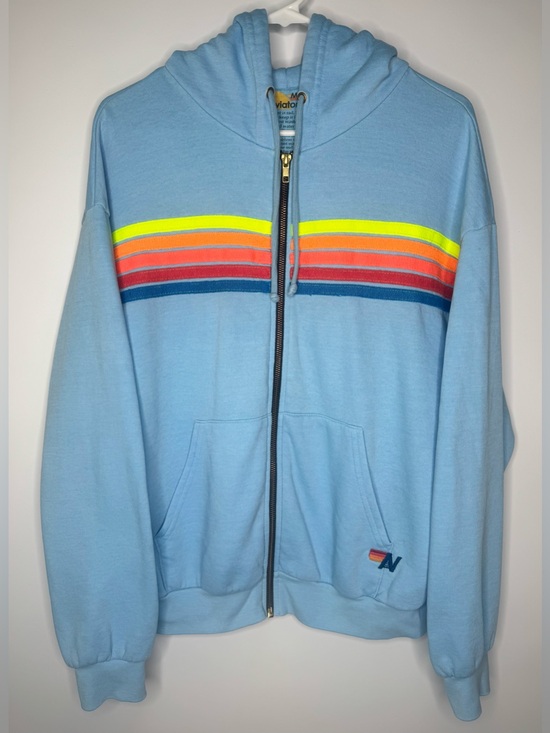 Stripe Zip Up Hoodie